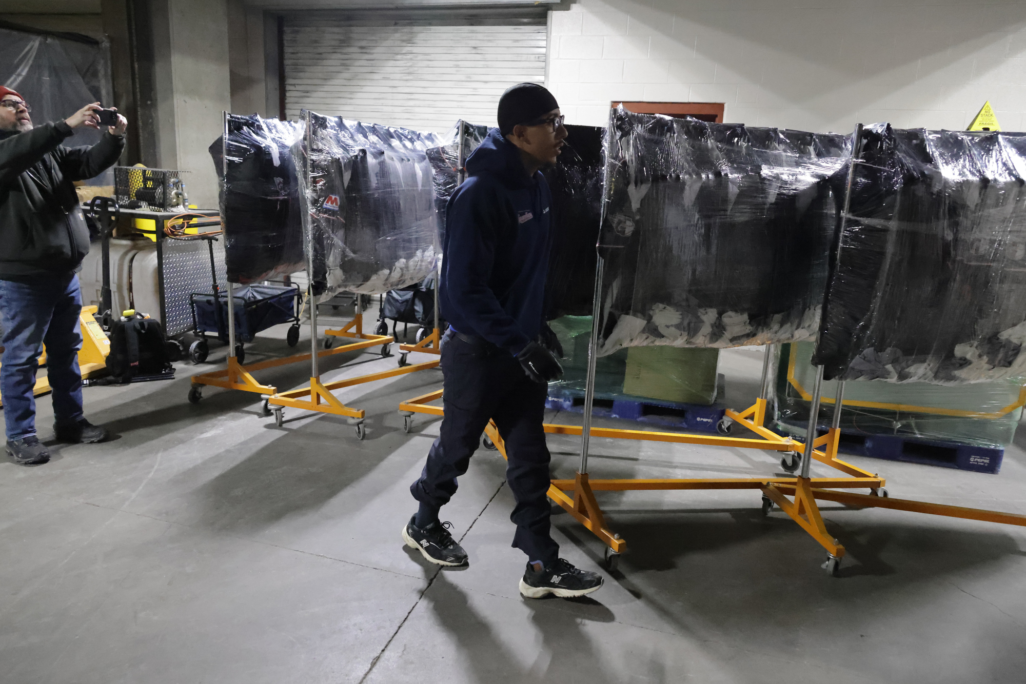 About a dozen Guardians employees and Andrews Moving & Storage workers loaded two trucks with a total of about 40,000 pounds of supplies on Thursday, January 29, 2026, at Progressive Field to be shipped to Goodyear, Arizona for spring training. The trucks are expected to be there next week.