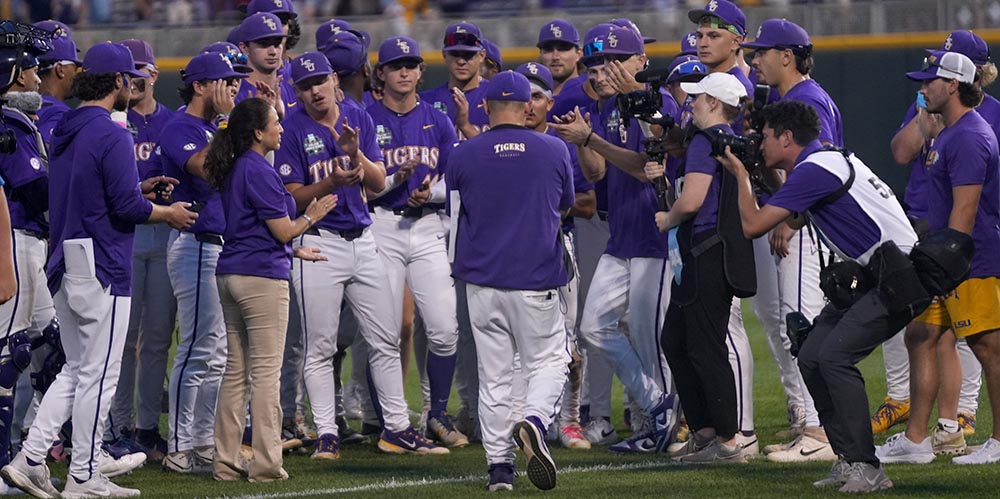 LSU's Johnson discusses "Tough and Together" Tigers on stage • D1Baseball