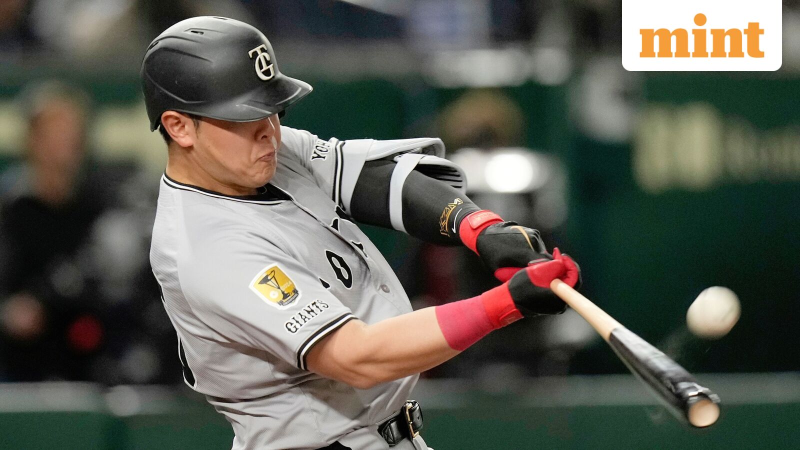 Kazuma Okamoto flies out in the fourth inning of a spring training baseball game against the Los Angeles Dodgers in Tokyo, Japan. (file photo)