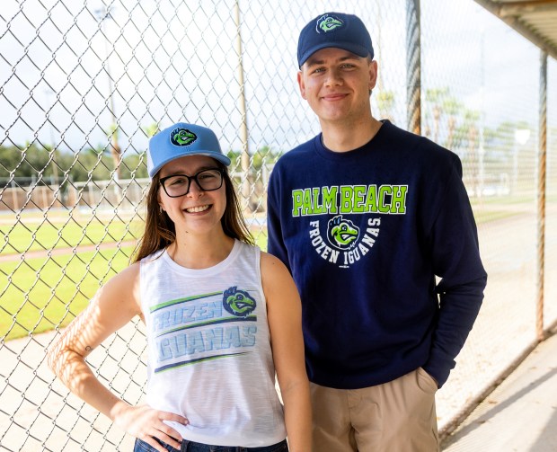 The Palm Beach Frozen Iguanas are a new "alternate identity" of the Palm Beach Cardinals, a Single A minor league baseball affiliate of the St. Louis Cardinals who play at Roger Dean Chevrolet Stadium in Jupiter. The team's new line of jerseys, hats, T-shirts and sweatshirts that debuted on Jan. 3 sold out the same day. (Abbie Schultz/Courtesy)