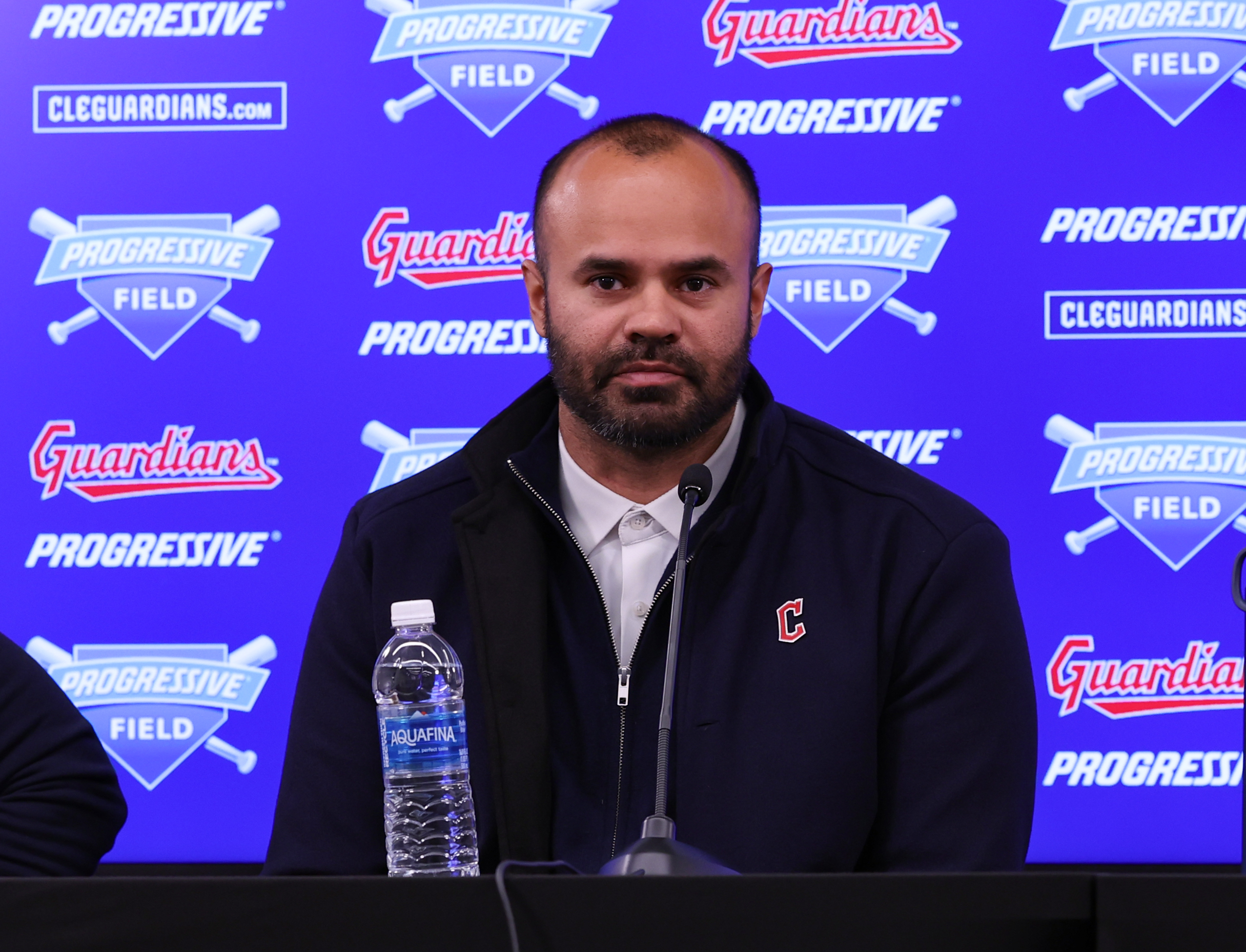 Photos from the Jose Ramirez contract extension news conference, Jan....