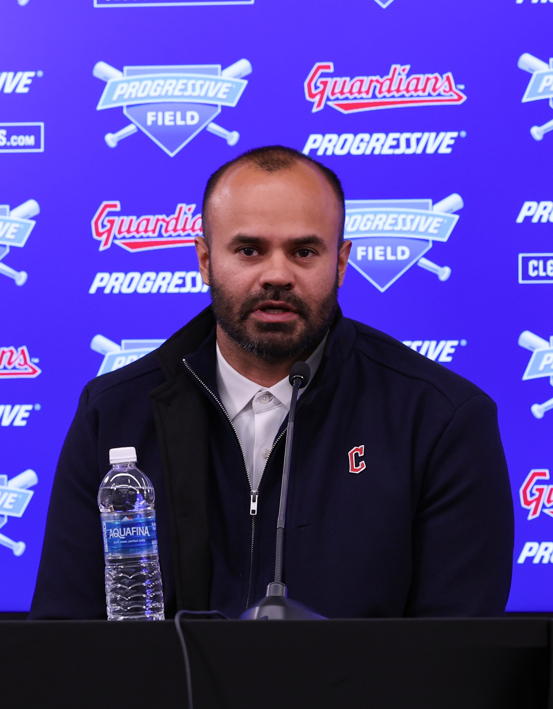 Photos from the Jose Ramirez contract extension news conference, Jan....