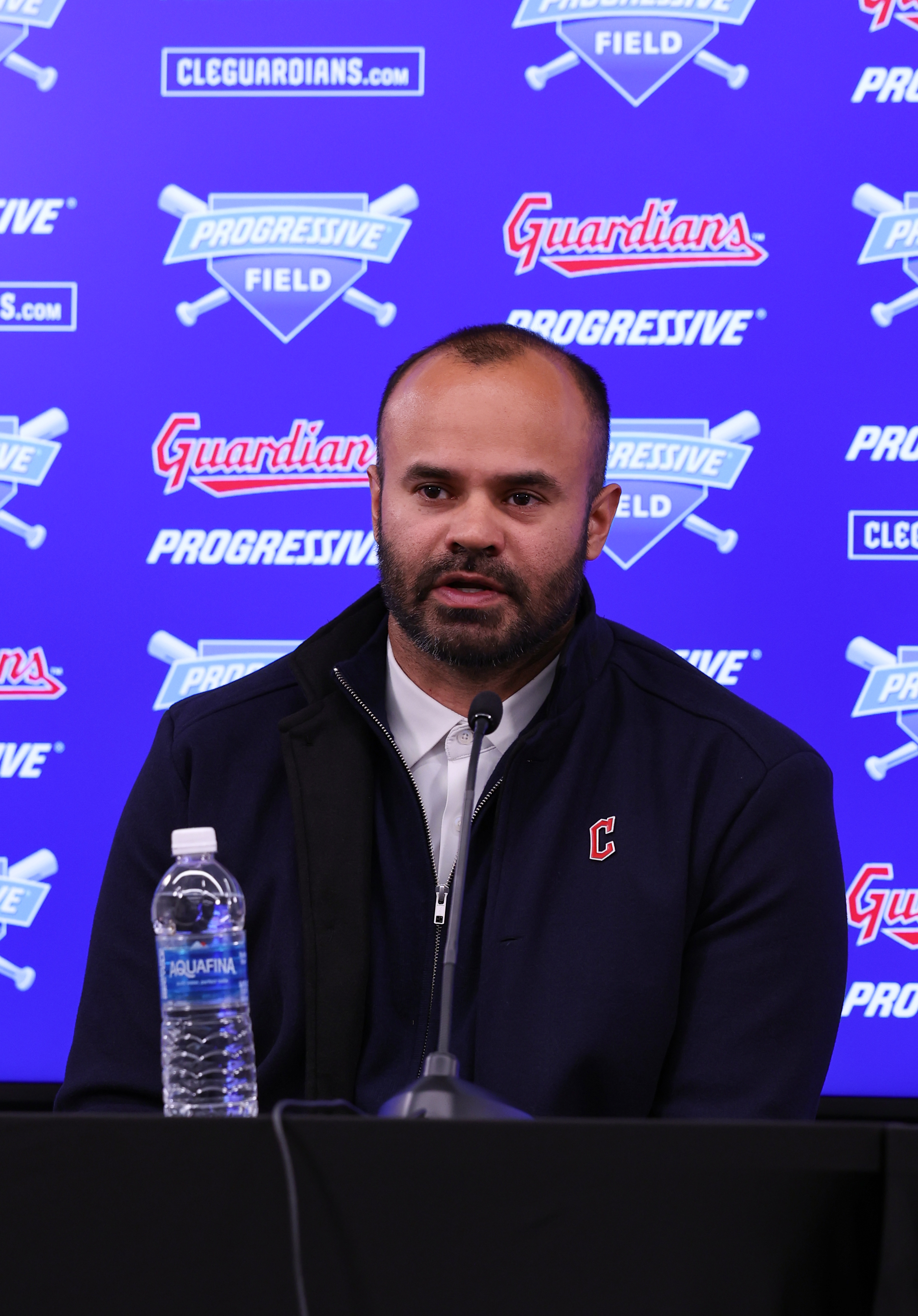 Photos from the Jose Ramirez contract extension news conference, Jan....