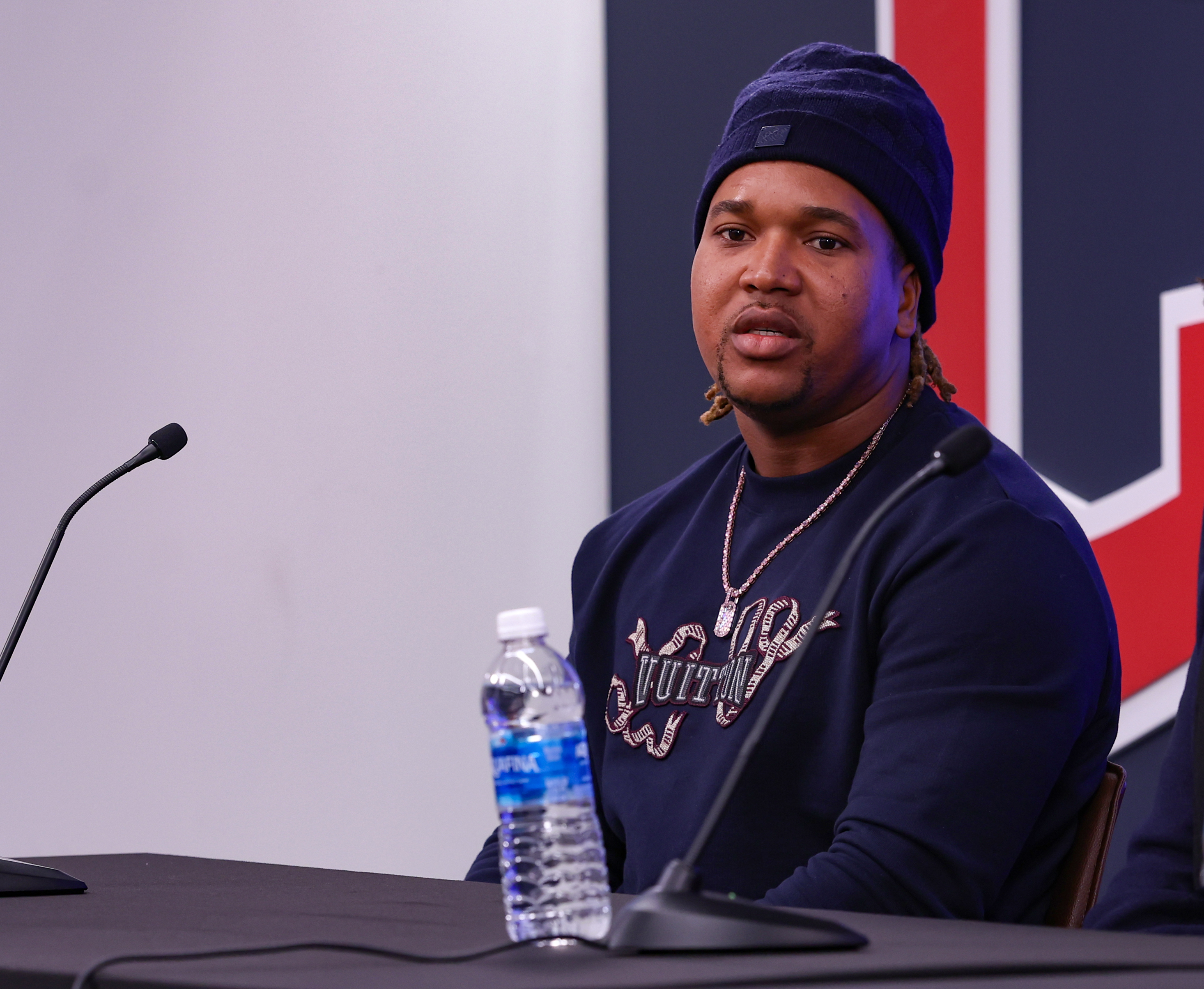 Photos from the Jose Ramirez contract extension news conference, Jan....