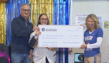 Brewers players, racing sausages honor Howard teacher with Grand Slam Teacher of the Month award