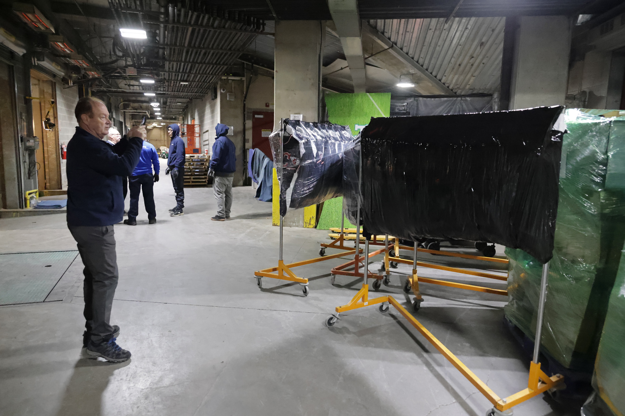 About a dozen Guardians employees and Andrews Moving & Storage workers loaded two trucks with a total of about 40,000 pounds of supplies on Thursday, January 29, 2026, at Progressive Field to be shipped to Goodyear, Arizona for spring training. The trucks are expected to be there next week.