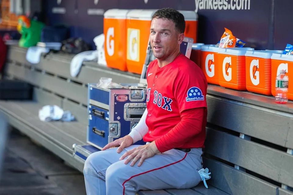 Aug 22, 2025; Bronx, New York, USA; Boston Red Sox third baseman Alex Bregman (2) prior to the game against the New York Yankees at Yankee Stadium. (Gregory Fisher/Imagn Images)