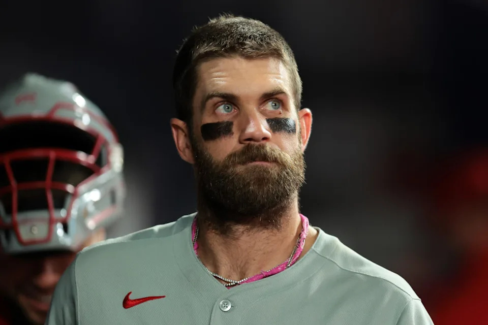 Philadelphia Phillies first baseman Bryce Harper (3) © Sam Navarro-Imagn Images