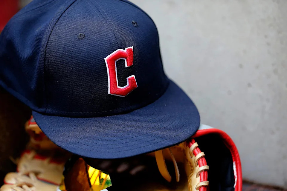 A ball cap sports the Cleveland Guardians logo in the third inning of the MLB Inter-league game between the Cincinnati Reds and the Cleveland Guardians at Great American Ball Park in downtown Cincinnati.&nbsp;© Sam Greene via Imagn Images