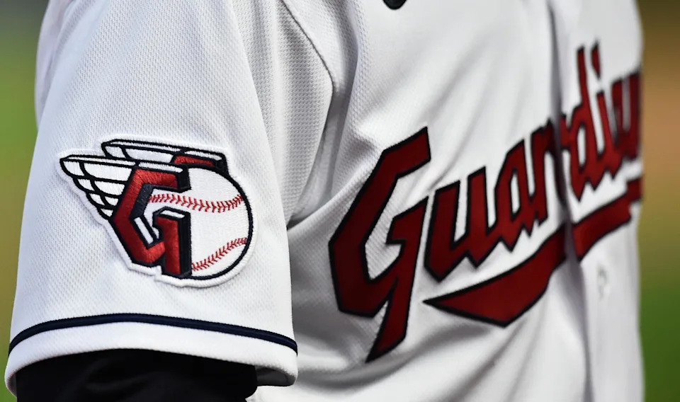 Apr 15, 2022; Cleveland, Ohio, USA; A detail of the uniform of Cleveland Guardians left fielder Steven Kwan during the game between the Cleveland Guardians and the San Francisco Giants at Progressive Field. Mandatory Credit: Ken Blaze-Imagn Images
