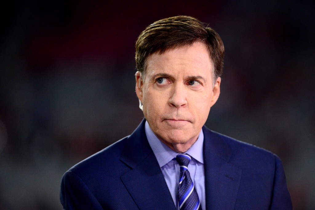 Bob Costas of NBC Sports speaking at the NFC Divisional Playoff Game.