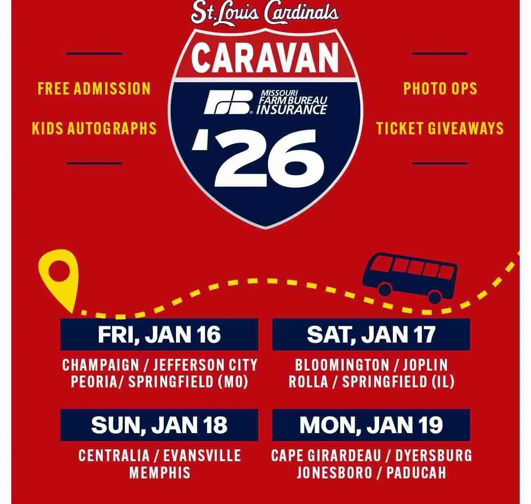 St. Louis Cardinals Caravan to visit Jonesboro Monday