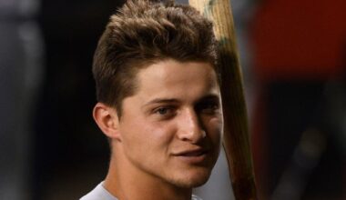 Corey Seager holding a bat