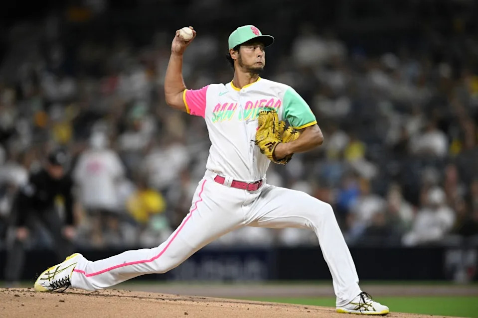 Yu Darvish of the San Diego Padres pitches during the first inning of a baseball game against the Chicago White Sox September 30, 2022 at Petco Park in San Diego, California. Getty Images