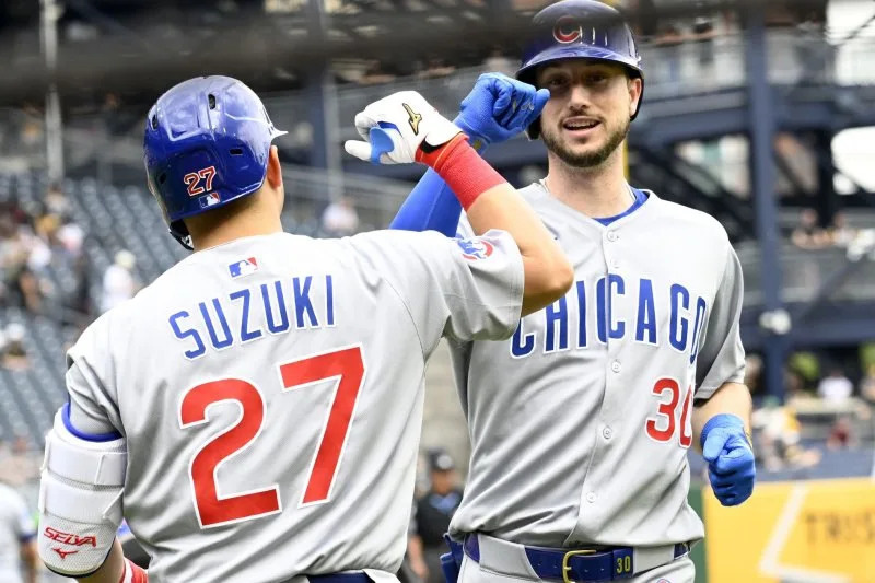 Former Chicago Cubs outfielder Kyle Tucker (30) hit .273 over his first eight seasons. File Photo by Archie Carpenter/UPI