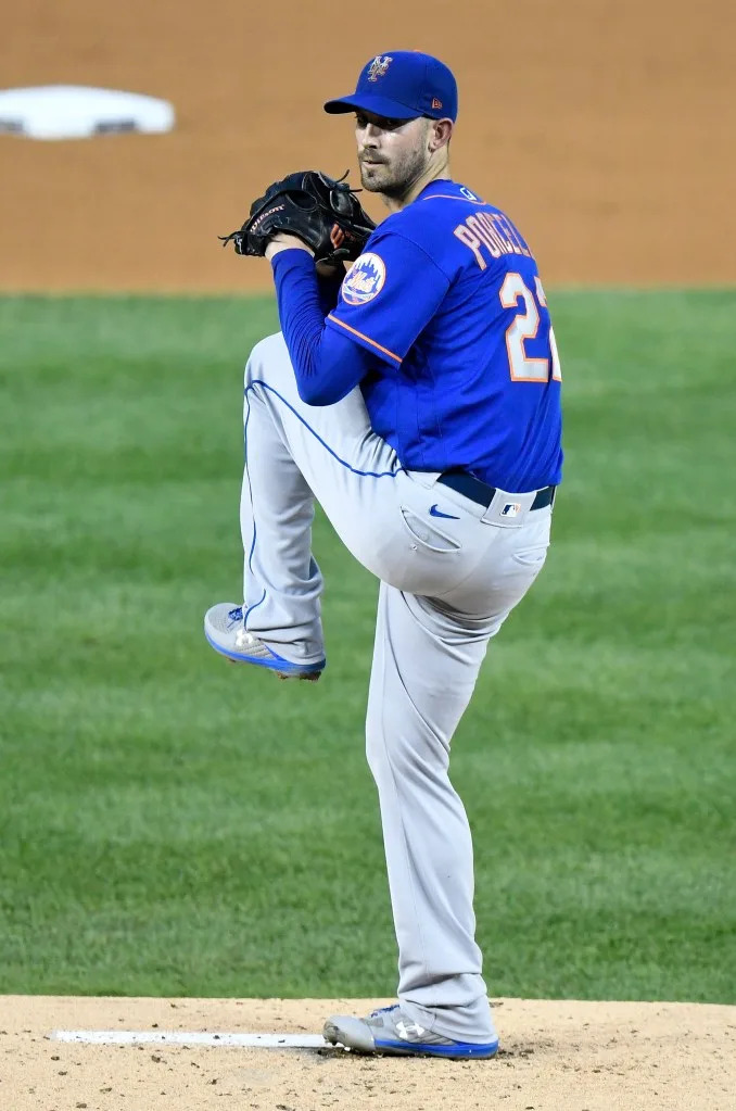 Rick Porcello of the New York Mets pitches against the Washington Nationals during game 2 of a double header at Nationals Park on September 26, 2020 in Washington, DC. Getty Images