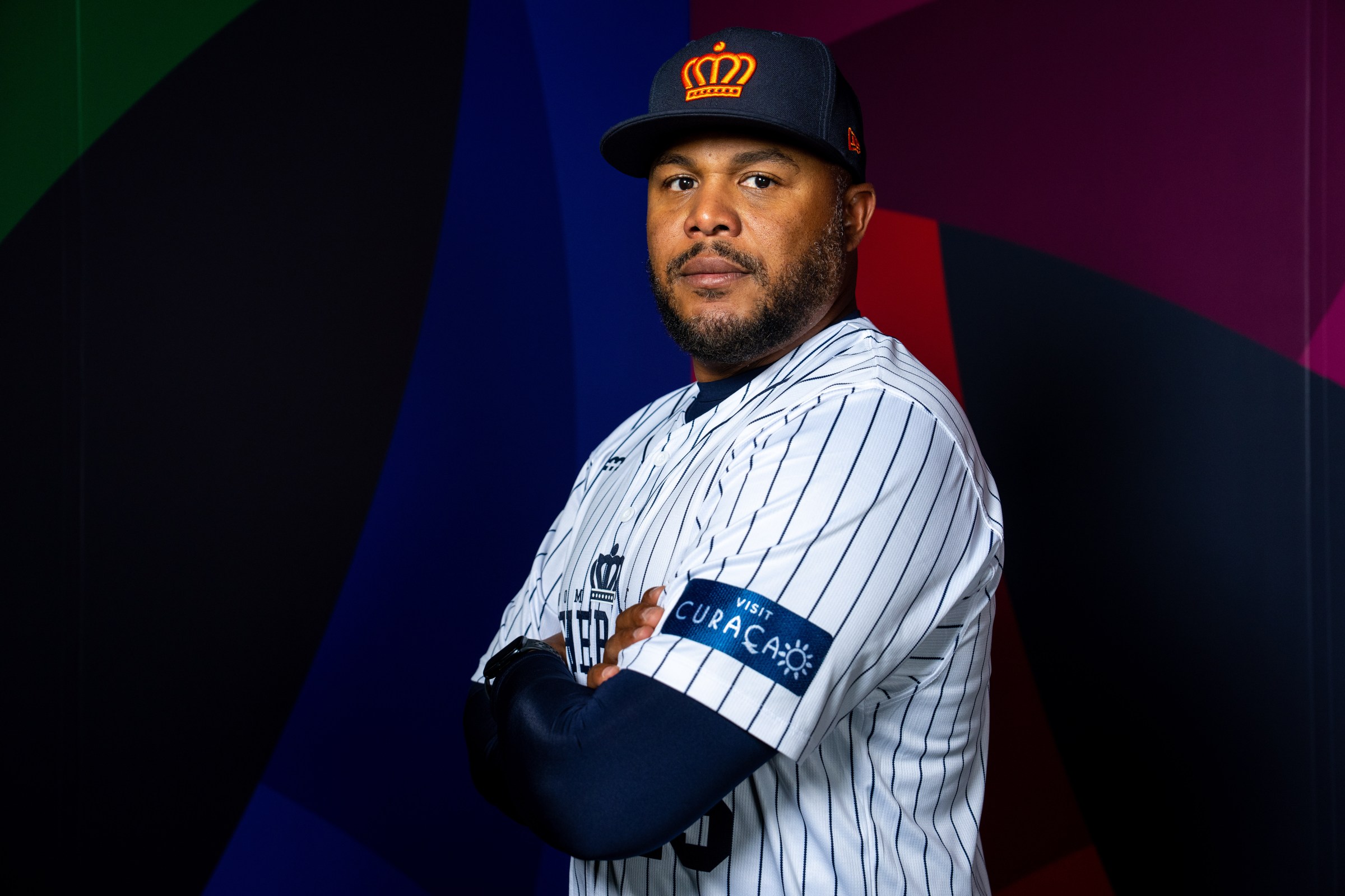 TAICHUNG, TAIWAN - MARCH 07: Andruw Jones #25 of Team Netherlands poses for a photo during the 2023 WBC Workout Day Taichung at University Field on Tuesday, March 7, 2023 in Taichung, Taiwan. (Photo by Mary DeCicco/WBCI/MLB Photos via Getty Images)