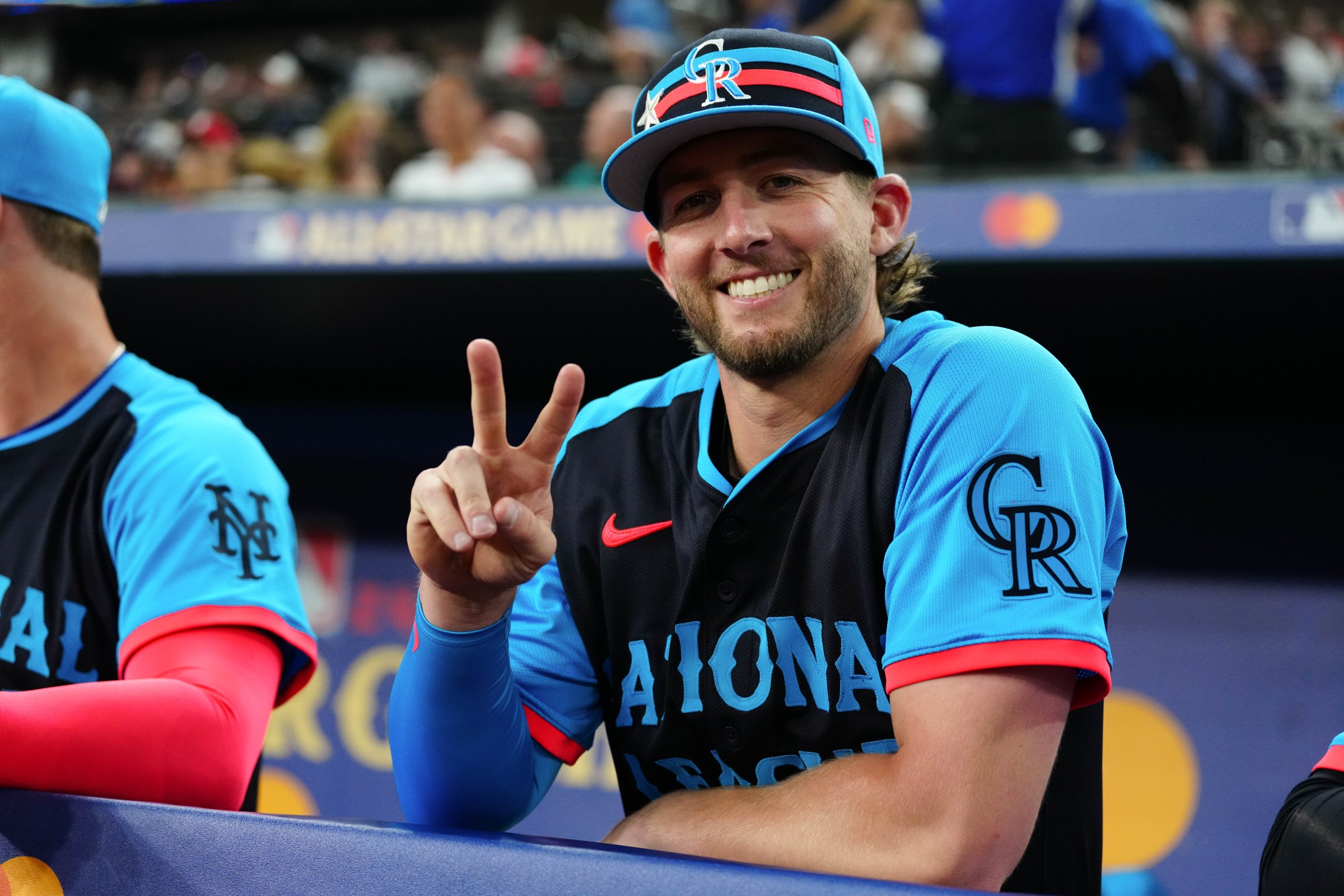 ARLINGTON, TX - JULY 16: Ryan McMahon #24 of the Colorado Rockies poses for a photo in the dugout prior to the 94th MLB All-Star Game presented by Mastercard at Globe Life Field on Tuesday, July 16, 2024 in Arlington, Texas. (Photo by Mary DeCicco/MLB Photos via Getty Images)