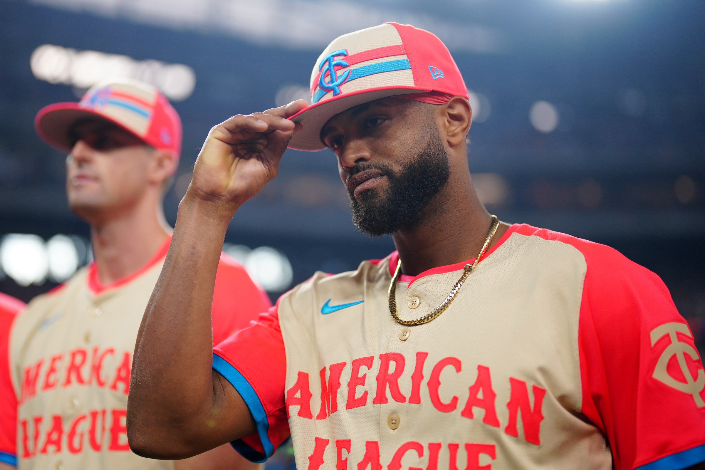 ARLINGTON, TX - JULY 16: Willi Castro #50 of the Minnesota Twins is introduced prior to the 94th MLB All-Star Game presented by Mastercard at Globe Life Field on Tuesday, July 16, 2024 in Arlington, Texas. (Photo by Daniel Shirey/MLB Photos via Getty Images)