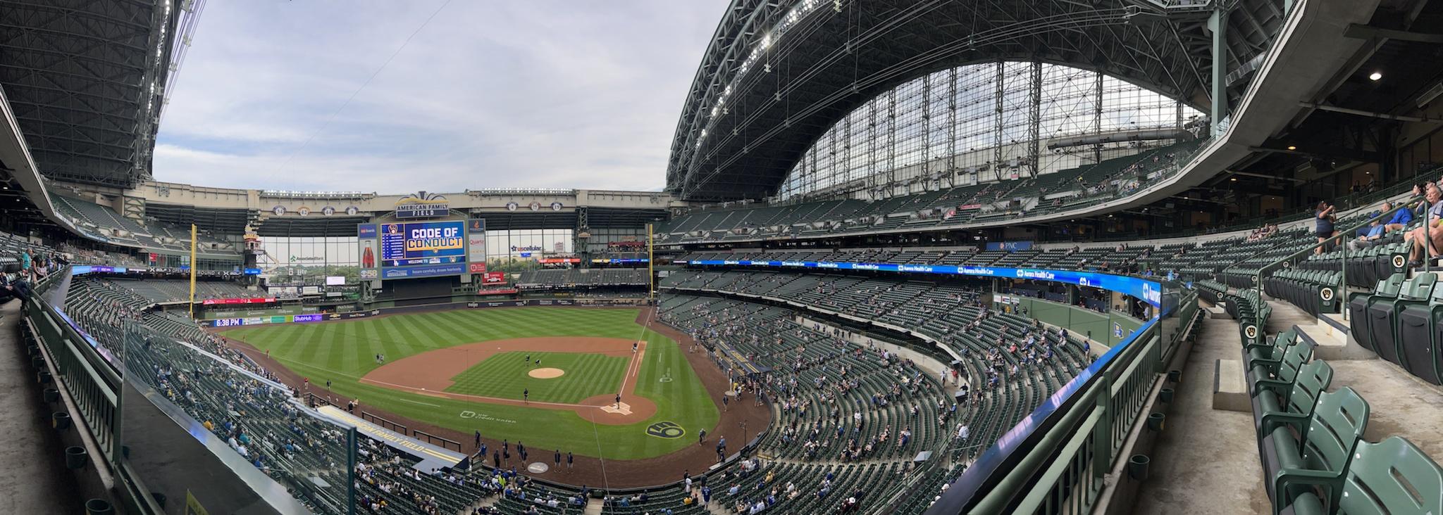 Seats from the front of the 300 section. American Family Field. August 15, 2022.