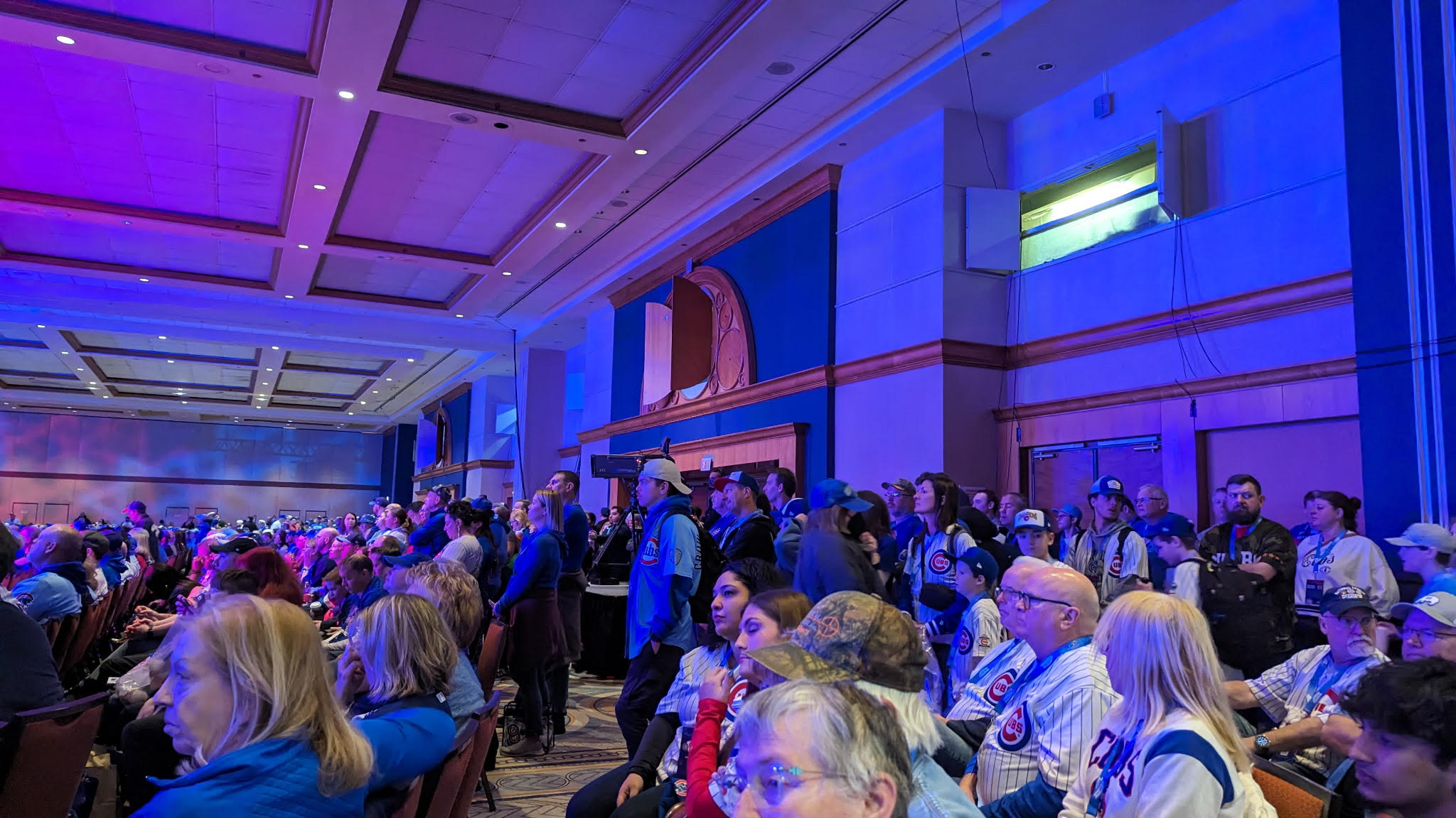 The overflow crowd in the ballroom by mid morning on Saturday