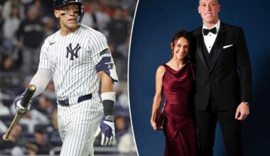 Aaron Judge celebrates latest MVP title with wife during NYC date night