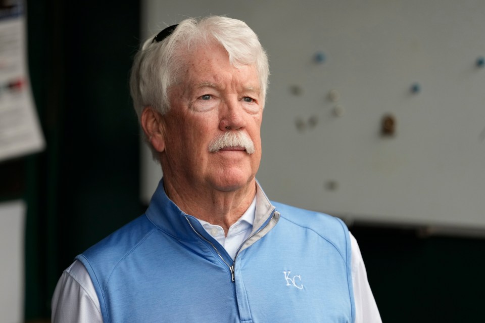 Owner John Sherman of the Kansas City Royals is seen prior to a game against the Detroit Tigers  at Kauffman Stadium on May 30, 2025