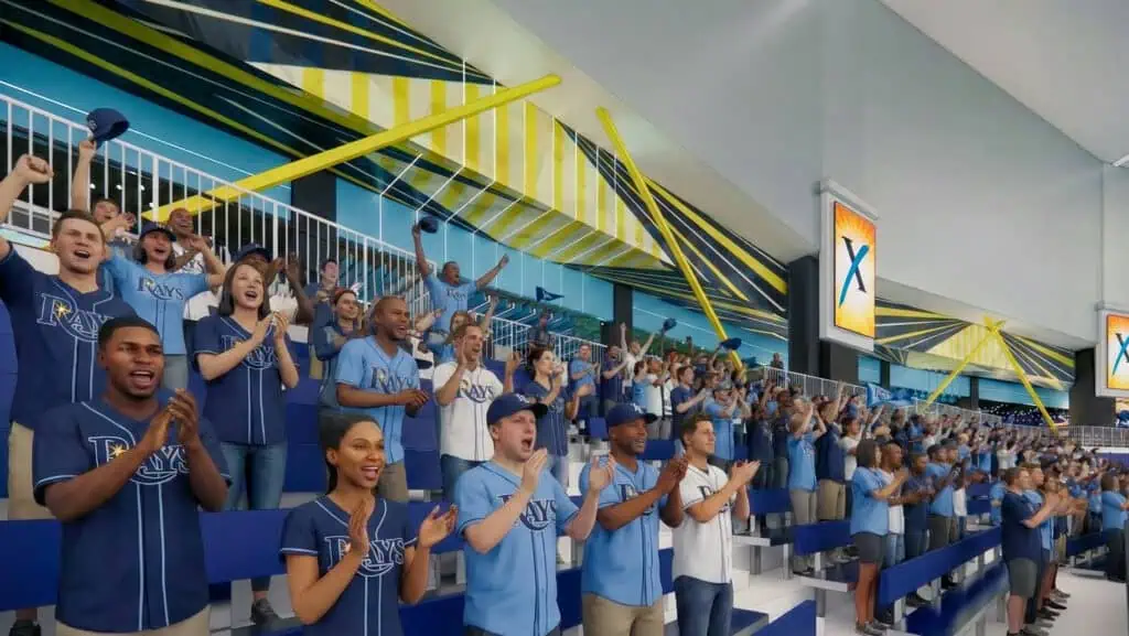 Rendering of a seating area at a baseball game