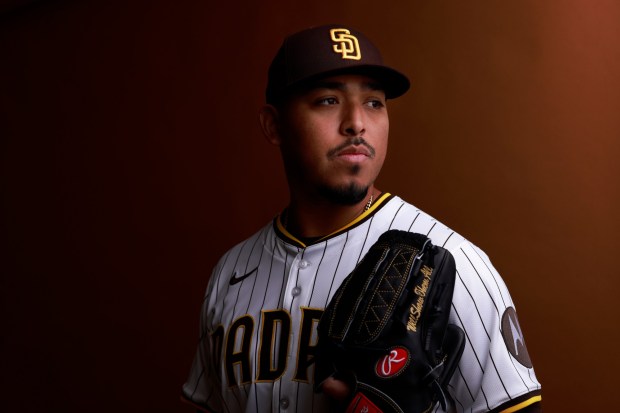 San Diego Padres' Jeremiah Estrada on Wednesday, Feb. 19, 2025. (K.C. Alfred / The San Diego Union-Tribune)