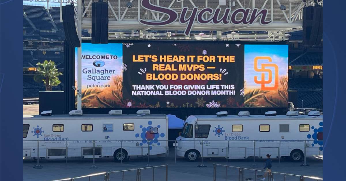 San Diego Padres Winter Blood Drive collects more than 500 pints of blood