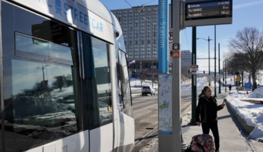 Streetcar riders react to potential Royals stadium at Washington Square Park