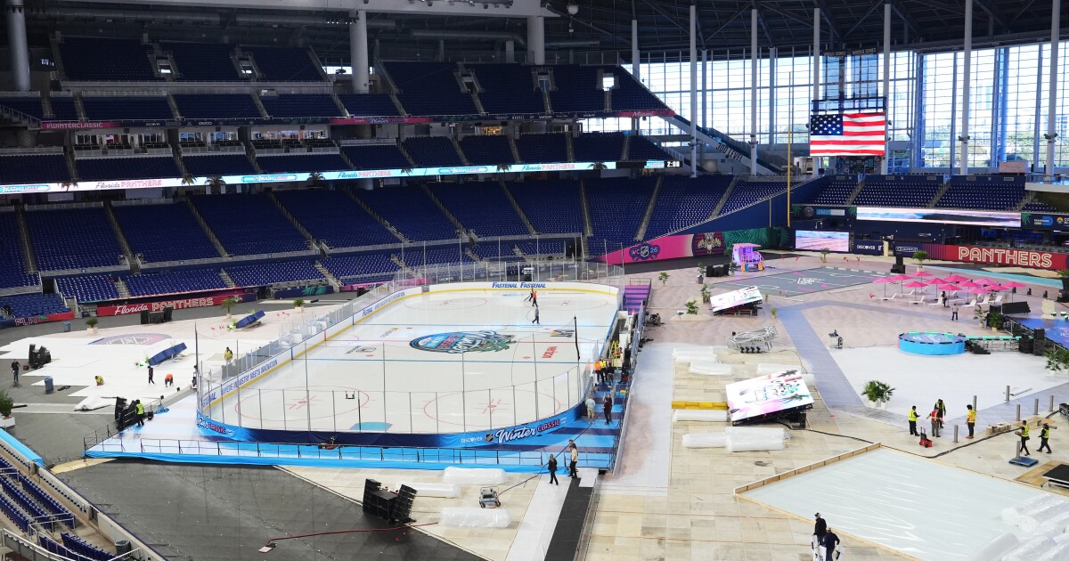 Outdoor hockey. In Miami. It's finally going to happen on Friday, when Panthers play Rangers
