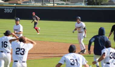 Falcons baseball walk-off in first home game, split series