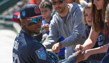 Apr 17, 2021; Chicago, Illinois, USA; Chicago Cubs right fielder Jason Heyward (22) reacts after scoring against the Atlanta Braves during the second inning at Wrigley Field. Mandatory Credit: Kamil Krzaczynski-Imagn Images