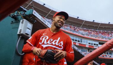 Sep 25, 2025; Cincinnati, Ohio, USA; Cincinnati Reds outfielder Will Benson (30) before the game against the Pittsburgh Pirates at Great American Ball Park. Mandatory Credit: Katie Stratman-Imagn Images