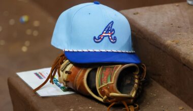 Nov 9, 2022; Las Vegas, NV, USA; Atlanta Braves general manager Alex Anthopoulos answers questions from the media during the MLB GM Meetings at The Conrad Las Vegas. Mandatory Credit: Lucas Peltier-Imagn Images