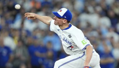 Nov 1, 2025; Toronto, Ontario, CAN; Toronto Blue Jays pitcher Chris Bassitt (40) pitches against the Los Angeles Dodgers in the sixth inning during game seven of the 2025 MLB World Series at Rogers Centre. Mandatory Credit: John E. Sokolowski-Imagn Images