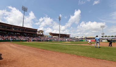 Mar 24, 2025; Clearwater, Florida, USA;  A general view of  BayCare Ballpark where the Philadelphia Phillies play the Tampa Bay Rays. Mandatory Credit: Kim Klement Neitzel-Imagn Images