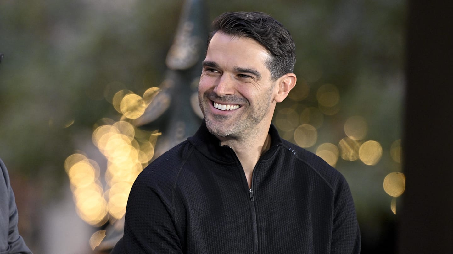 Dec 9, 2024; Dallas, TX, USA; Philadelphia Phillies general manager Preston Mattingly speaks with the MLB Network at the Hilton Anatole during the 2024 MLB Winter Meetings.