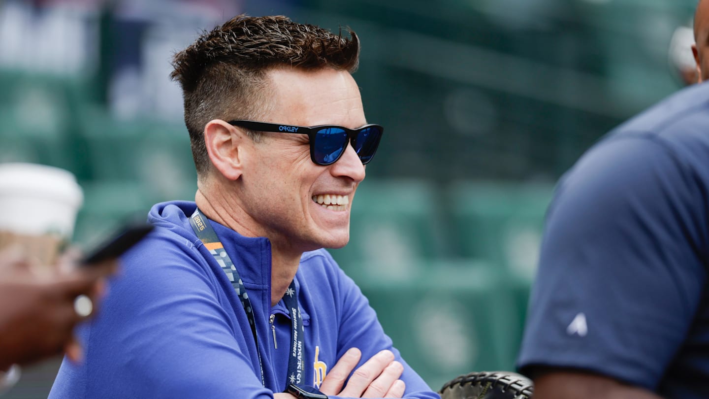 Oct 4, 2025; Seattle, Washington, USA; Jerry Dipoto looks on before game one of the ALDS round between the Seattle Mariners and Detroit Tigers for the 2025 MLB playoffs at T-Mobile Park. Mandatory Credit: Joe Nicholson-Imagn Images