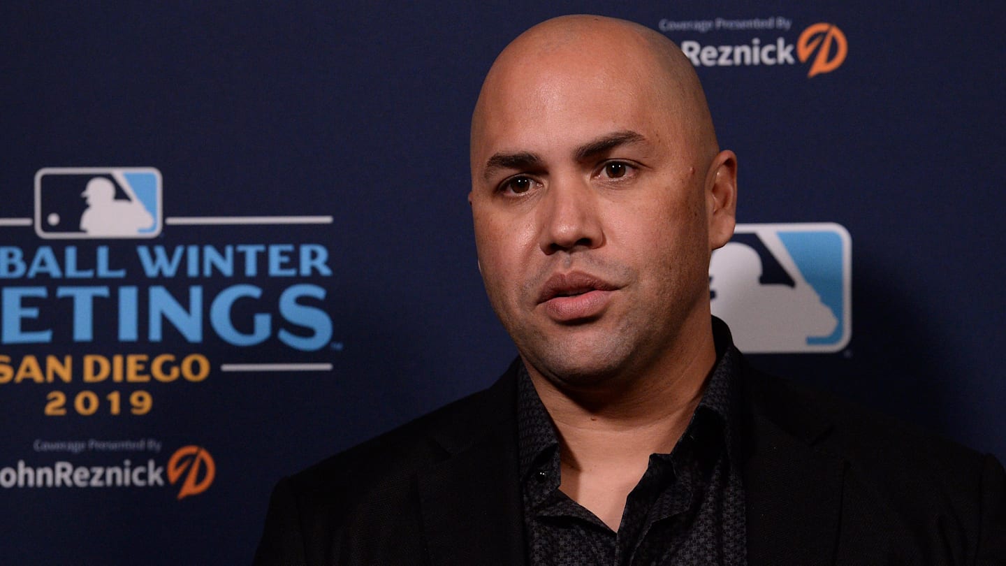 Dec 10, 2019; San Diego, CA, USA; New York Mets manager Carlos Beltran speaks to the media during the MLB Winter Meetings at Manchester Grand Hyatt. Mandatory Credit: Orlando Ramirez-USA TODAY Sport