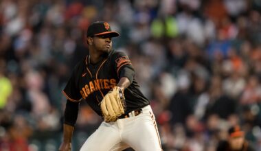 May 5, 2022; San Francisco, California, USA;  San Francisco Giants relief pitcher Gregory Santos throws against the St. Louis Cardinals during the fifth inning at Oracle Park. Mandatory Credit: John Hefti-Imagn Images