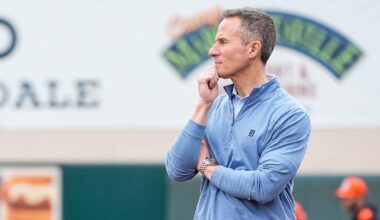 Detroit Tigers owner Chris Ilitch watches workout during spring training at Joker Marchant Stadiumin Lakeland, Fla. on Thursday, Feb. 20, 2025.