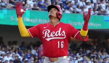 Cincinnati Reds right fielder Noelvi Marte (16) crosses home plate