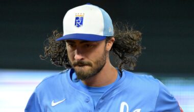 Sep 24, 2025; Anaheim, California, USA;  Kansas City Royals second baseman Jonathan India (6) runs off the field after the sixth inning against the Los Angeles Angels at Angel Stadium. Mandatory Credit: Jayne Kamin-Oncea-Imagn Images