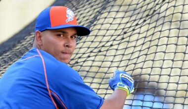 Oct 10, 2015; Los Angeles, CA, USA; New York Mets shortstop Ruben Tejada (11) during batting practice before game two of the NLDS against the Los Angeles Dodgers at Dodger Stadium. Mandatory Credit: Jayne Kamin-Oncea-Imagn Images