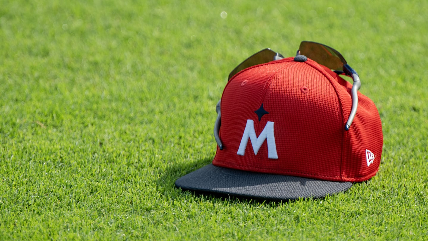 Minnesota Twins cap on the field during Spring Training on Feb 13, 2025 on Lee County, FL, USA.   Credit: Chris Tilley-Imagn Images