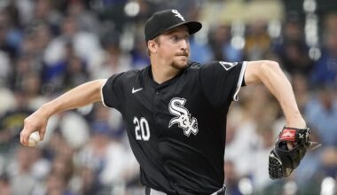 May 31, 2024; Milwaukee, Wisconsin, USA;  Chicago White Sox pitcher Erick Fedde (20) throws a pitch during the first inning against the Milwaukee Brewers at American Family Field. Mandatory Credit: Jeff Hanisch-Imagn Images