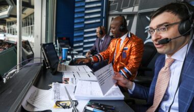 Craig Monroe returns as the the Detroit Tiger’s club lead TV analyst alongside newly hired play-by-play man Jason Benetti, who called the Detroit Tigers Opening day game at Comerica Park in Detroit on Friday, April 5, 2024.