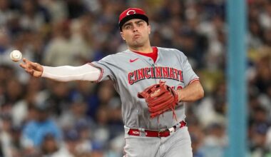 Cincinnati Reds third baseman Sal Stewart (43)